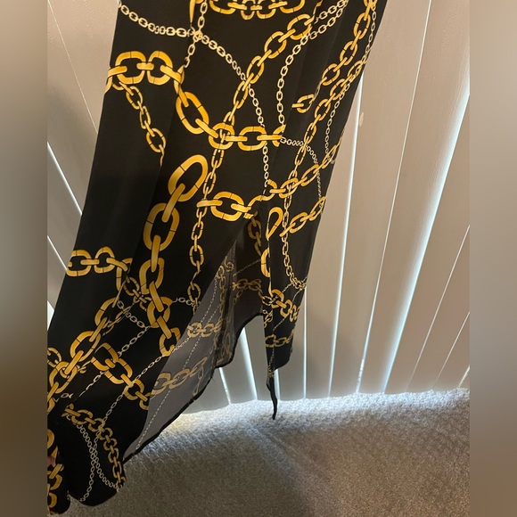 Ashley Stewart Black and Gold Chain Print Maxi Dress - Picture 5 of 10